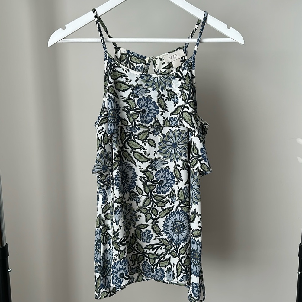 Loft Outlet Floral Ruffle Camisole Blouse - size small